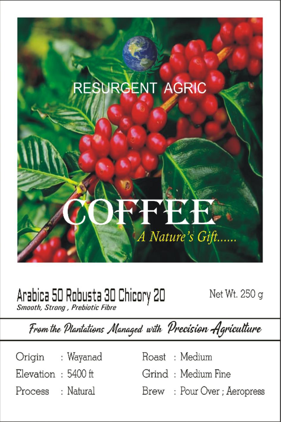 Arabica 50 Robusta 30 Chicory 20 (Medium - Medium Fine)