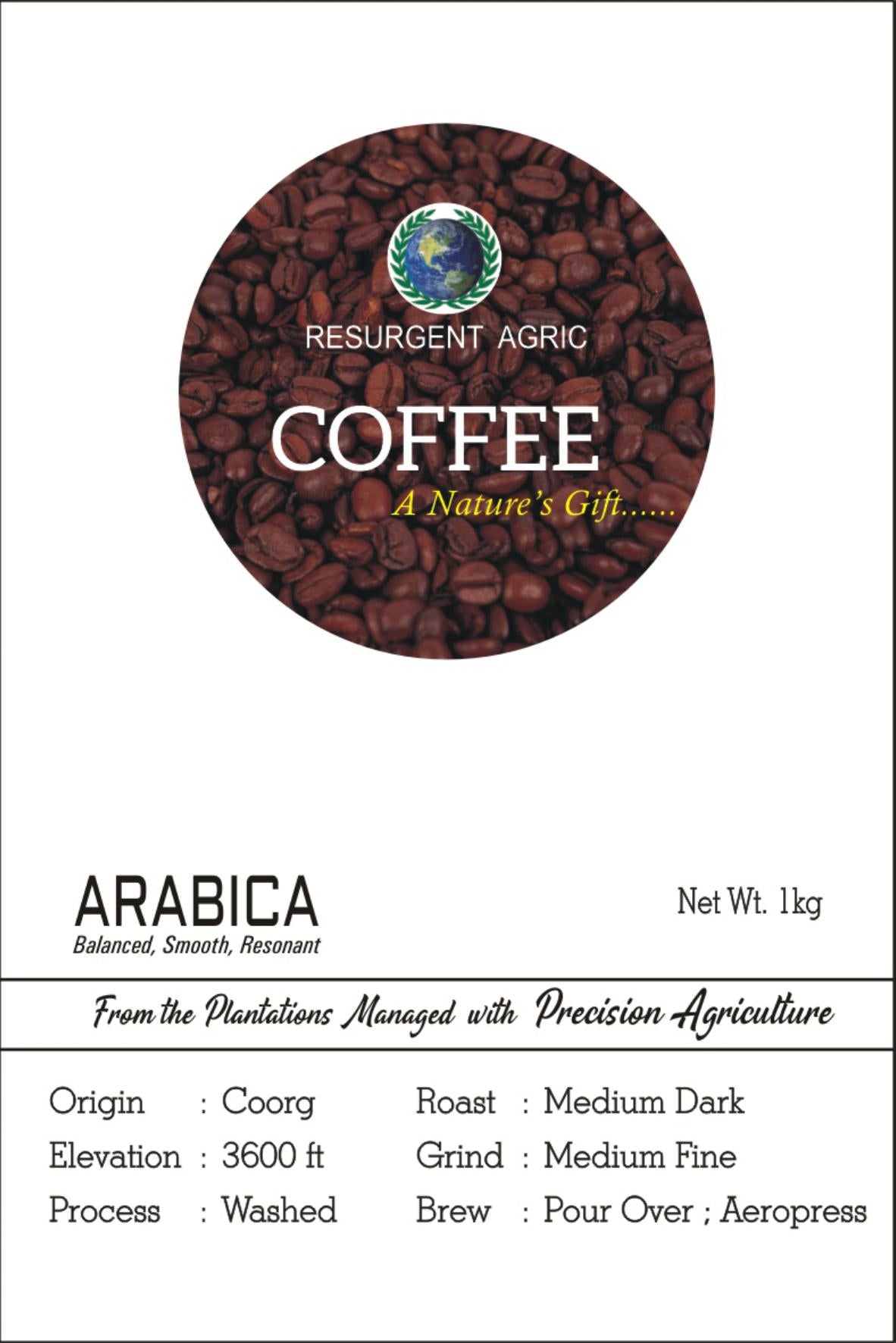 Arabica Washed (Medium Dark - Medium Fine)