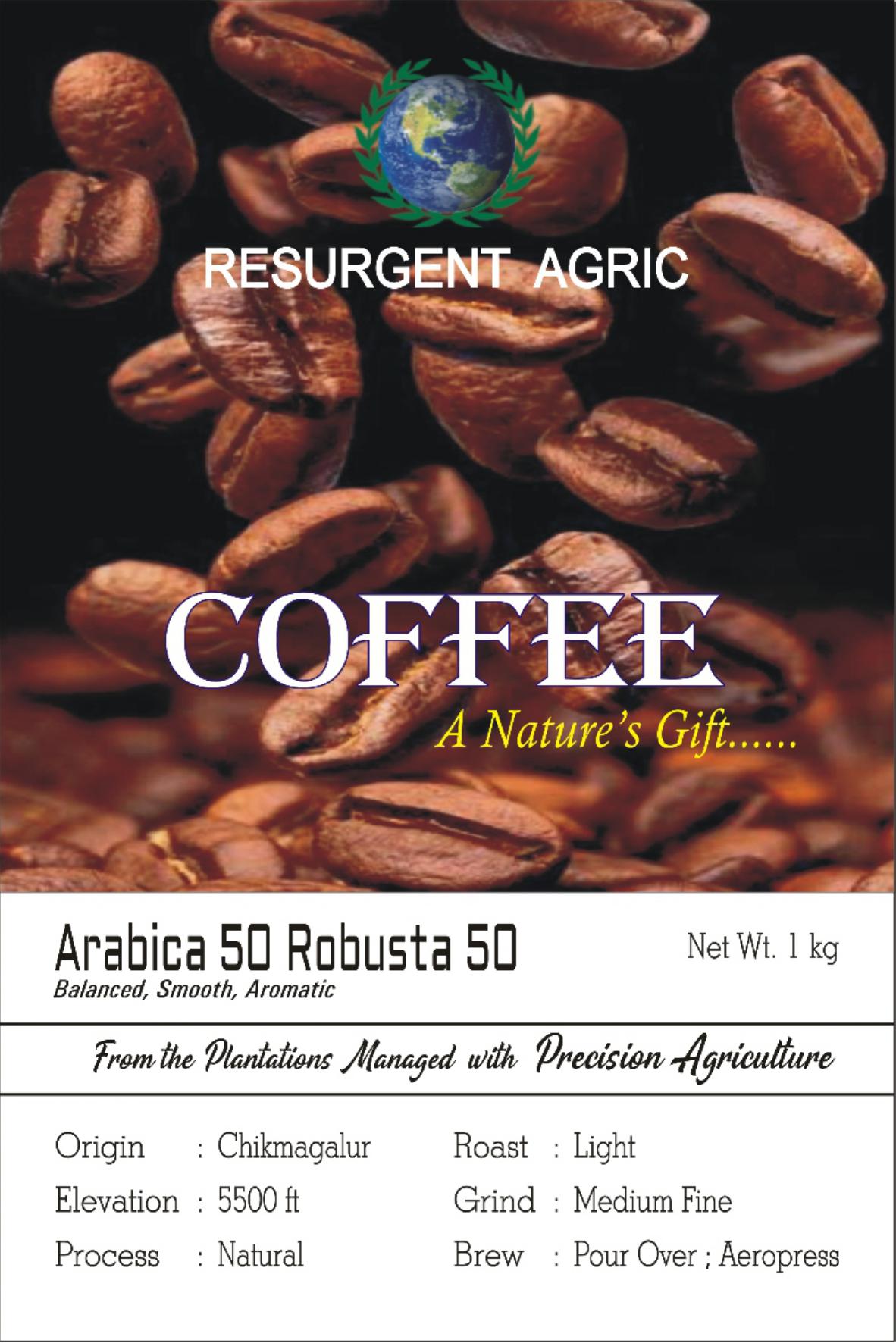 Arabica 50 Robusta 50 (Light - Medium Fine)