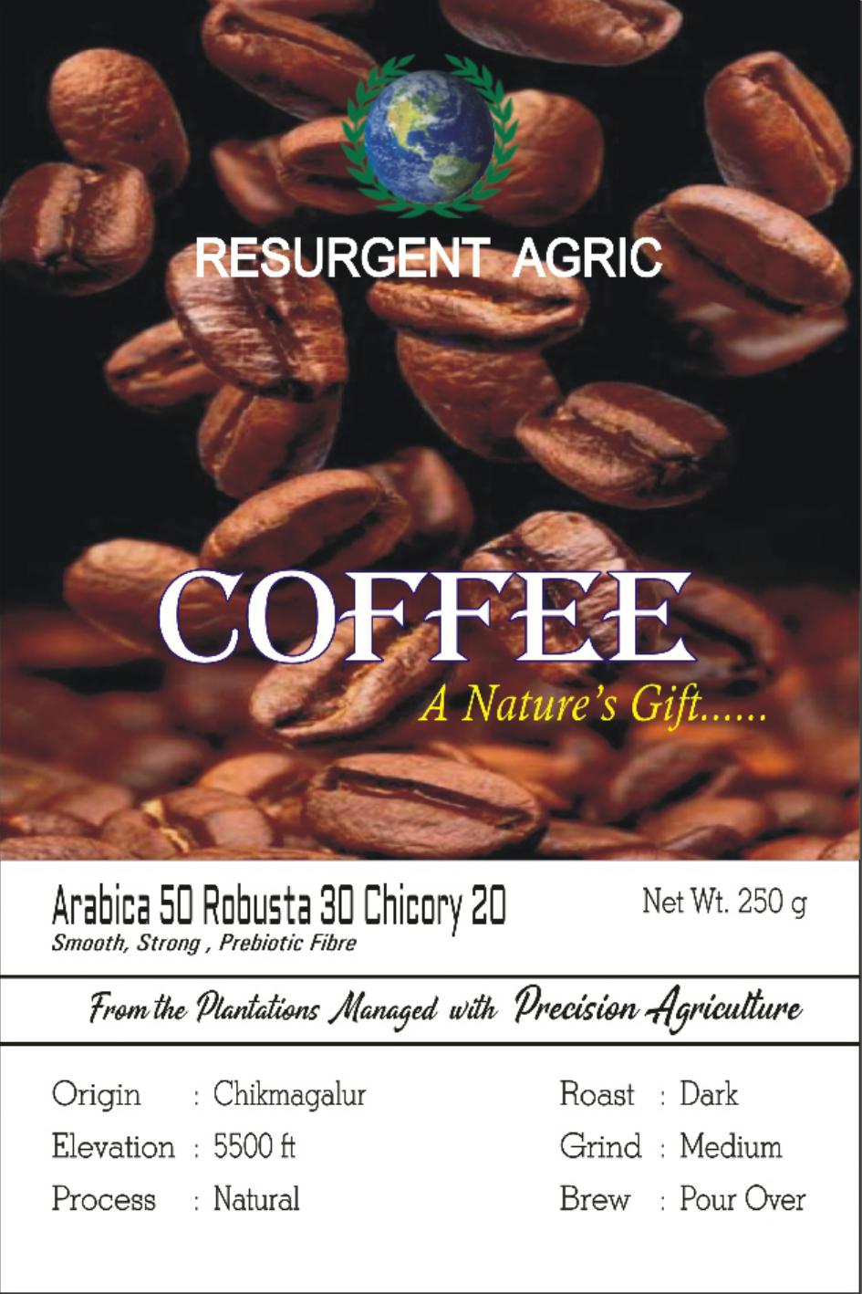 Arabica 50 Robusta 30 Chicory 20 (Dark - Medium)